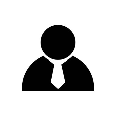 İşadamı için katı siyah simgesi