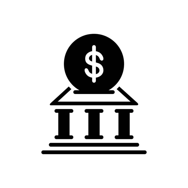 Icône Noire Solide Pour Bank — Image vectorielle