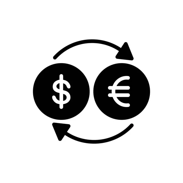 Solid Black Icon Convertir Moneda — Archivo Imágenes Vectoriales