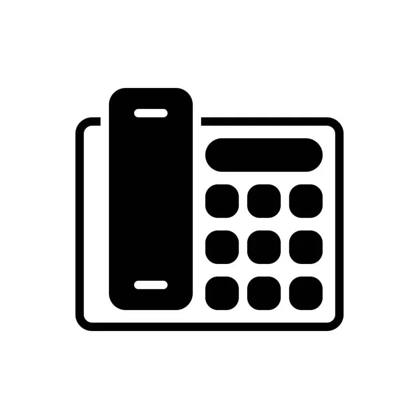 Solid Black Icon Telephone — Stock Vector