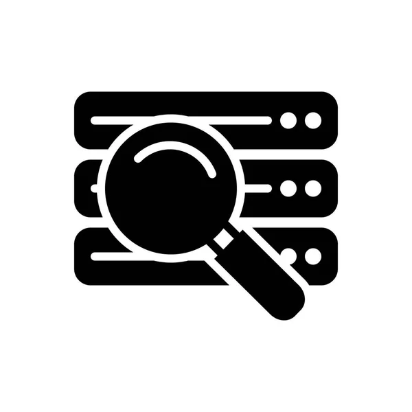Solid Black Icon Data Find — Stock Vector
