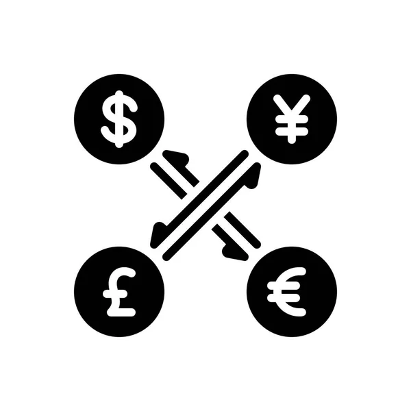 Solid Svart Ikon För Valuta Konvertera — Stock vektor