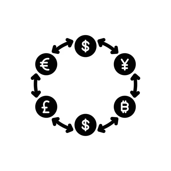 Solid Svart Ikon För Pengar Exchange — Stock vektor