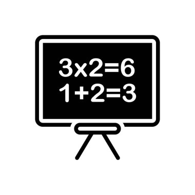 Kara tahta katı siyah simgesi 