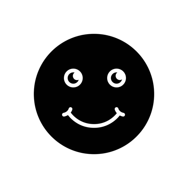 Gülümseme Katı Siyah Simgesi — Stok Vektör
