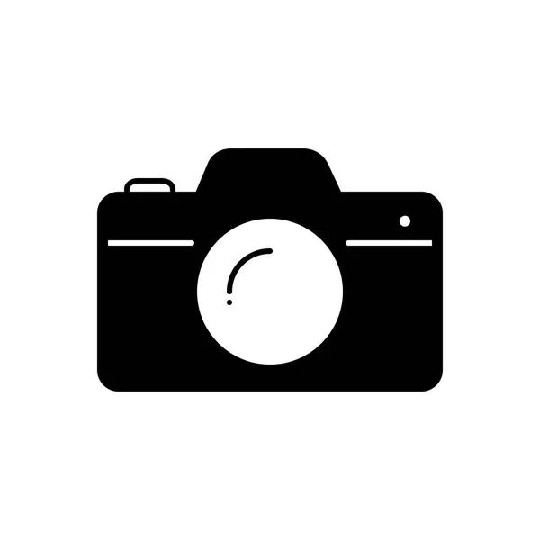 カメラの固体黒いアイコン — ストックベクタ