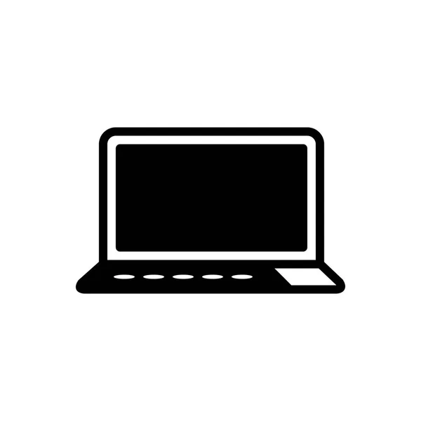 Solides Schwarzes Symbol Für Laptop — Stockvektor