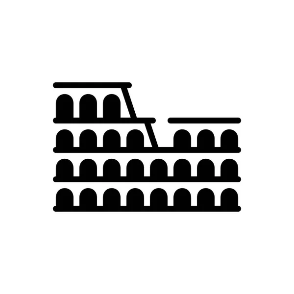 Ícone Preto Sólido Para Coliseu Roma — Vetor de Stock