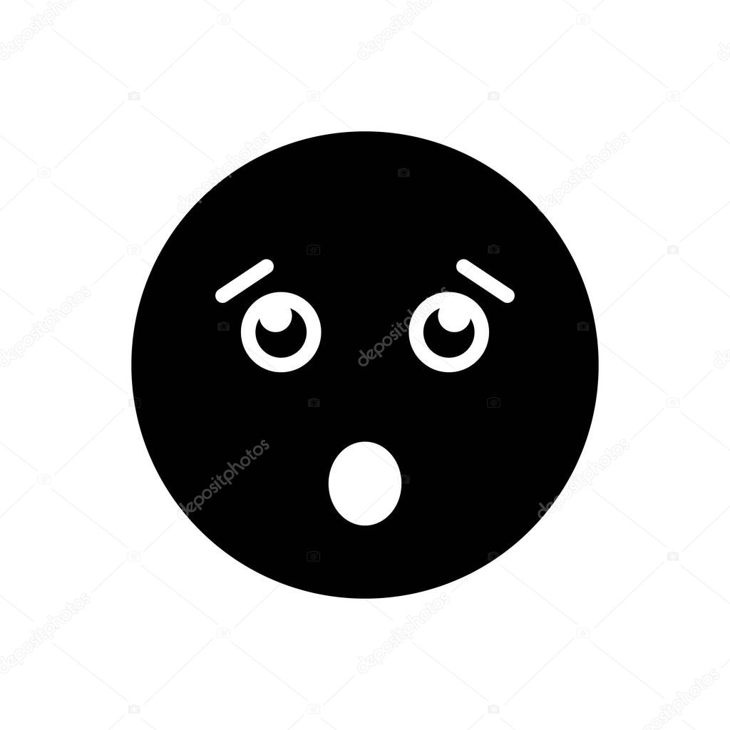 solid black icon for  Surprised