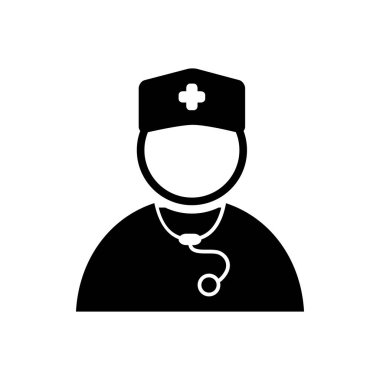 Doktor katı siyah simgesi 