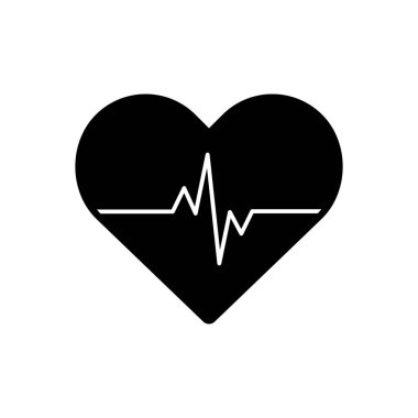 Kalp nabız katı siyah simgesi 