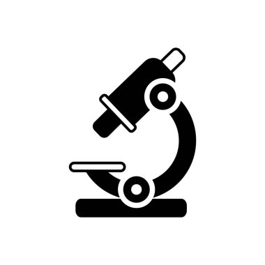 Mikroskop alet için katı siyah simgesi