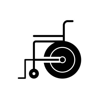 Tekerlekli sandalye için katı siyah simgesi 