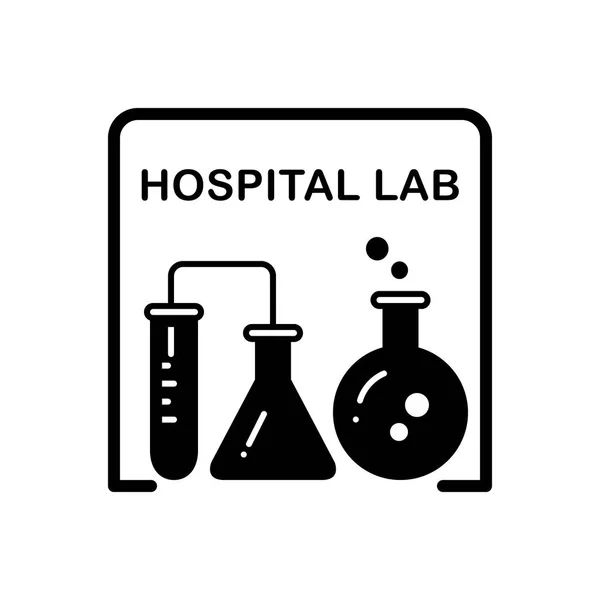 Effen Zwart Pictogram Voor Medisch Onderzoek — Stockvector