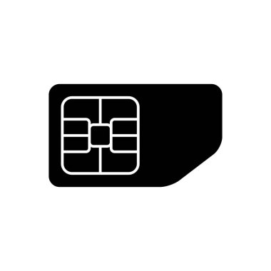 Simcard katı siyah simgesi