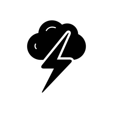 Gök gürültüsü katı siyah simgesi