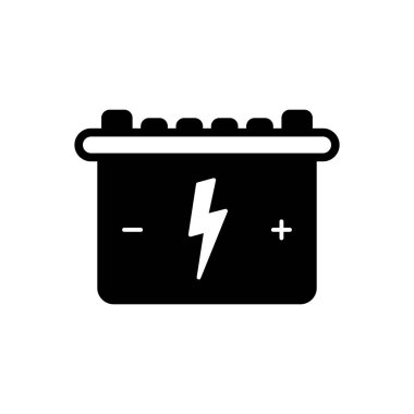 Pil için katı siyah simgesi 