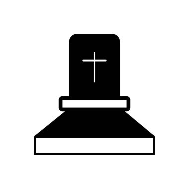 Mezar taşı sağlam siyah simgesi
