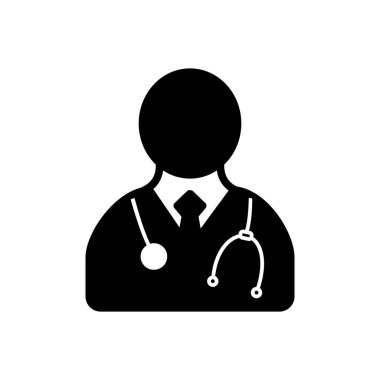 Doktor için katı siyah simgesi 