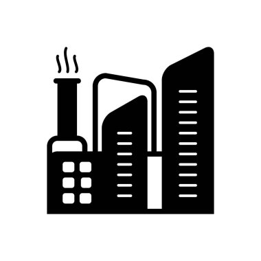Fabrika katı siyah simgesi 