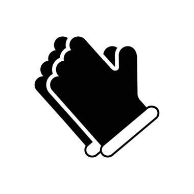 Eldiven için katı siyah simgesi