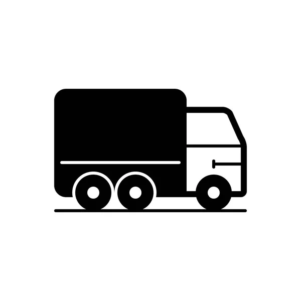 Solides Schwarzes Symbol Für Lkw — Stockvektor