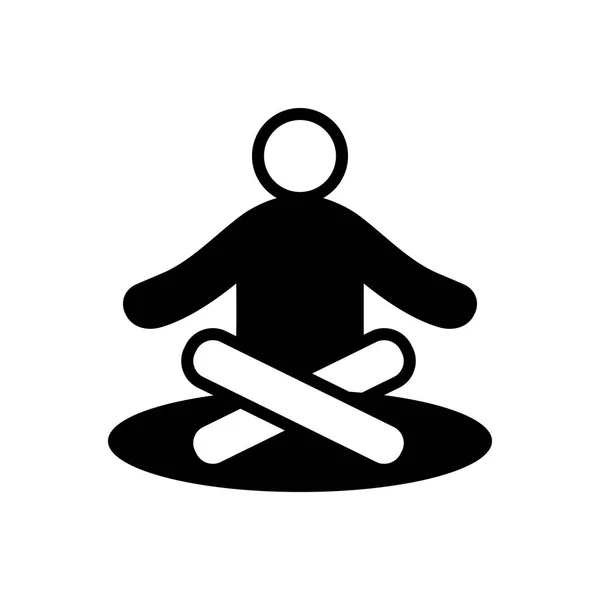 Icono Negro Sólido Para Yoga — Archivo Imágenes Vectoriales