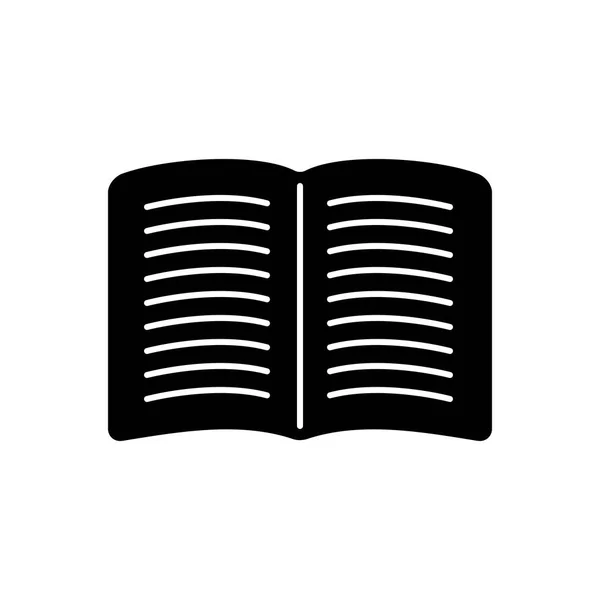 Icono Negro Sólido Para Libro — Vector de stock