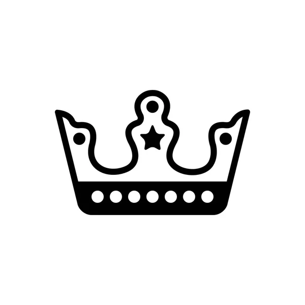 皇冠的纯黑色图标 — 图库矢量图片