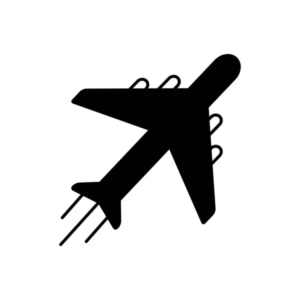 飞机用实心黑色图标 — 图库矢量图片