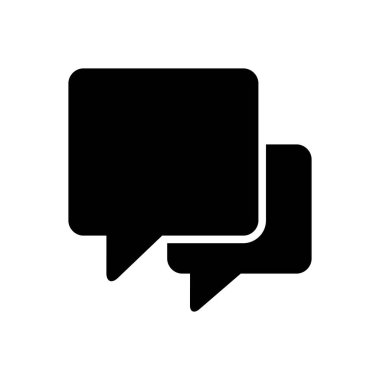 Sohbet kabarcık katı siyah simgesi