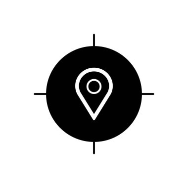 Gps için katı siyah simgesi