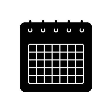 Takvim için katı siyah simgesi