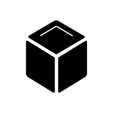 Küp için katı siyah simgesi 