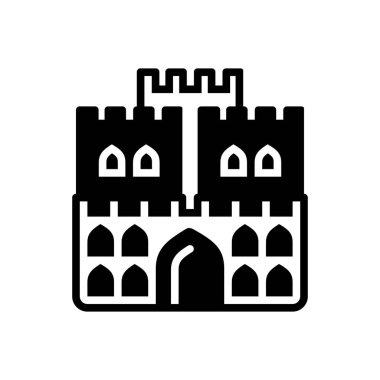 Castle için katı siyah simgesi 