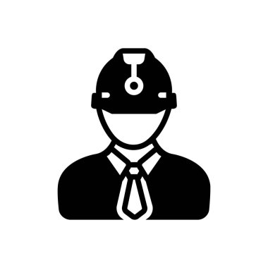 Mühendis için katı siyah simgesi
