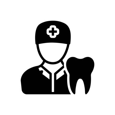 Diş hekimi katı siyah simgesi 