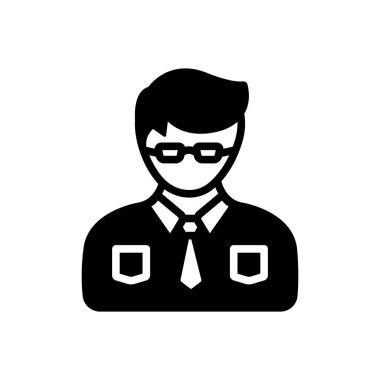 Çalışan için katı siyah simgesi