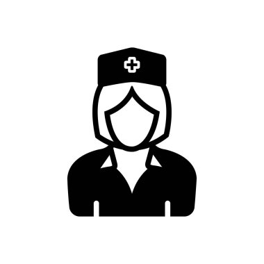 Hemşire için katı siyah simgesi