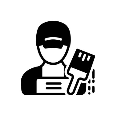 Ressam için katı siyah simgesi