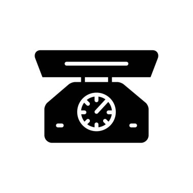 Ağırlık ölçek için katı siyah simgesi