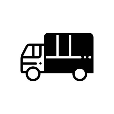 Kamyon için katı siyah simgesi