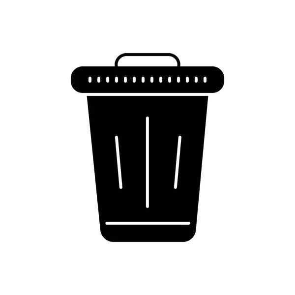 Solides Schwarzes Symbol Für Mülleimer — Stockvektor