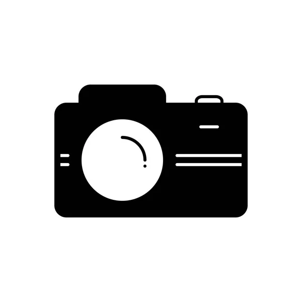 カメラの固体黒いアイコン — ストックベクタ