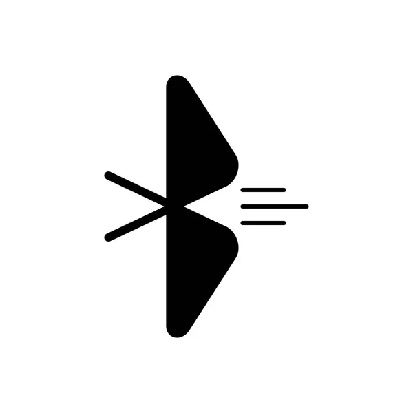 Effen Zwart Pictogram Voor Bluetooth — Stockvector