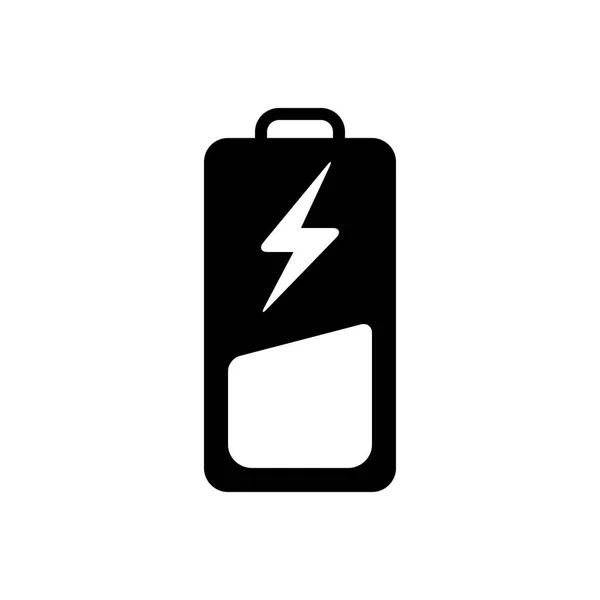 Solid Black Icon Battery — Stock Vector