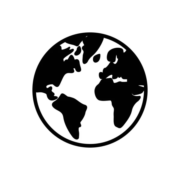 Icono Negro Sólido Para Globe — Vector de stock