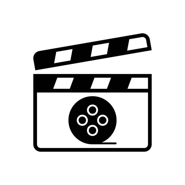 Ícone Preto Sólido Para Filme — Vetor de Stock