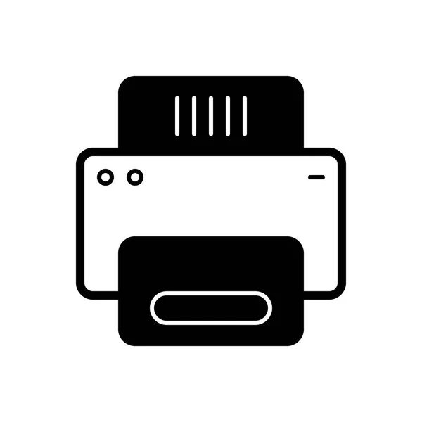 Icono Negro Sólido Para Impresora — Vector de stock