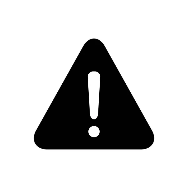 Solid Black Icon Warning — Stock Vector